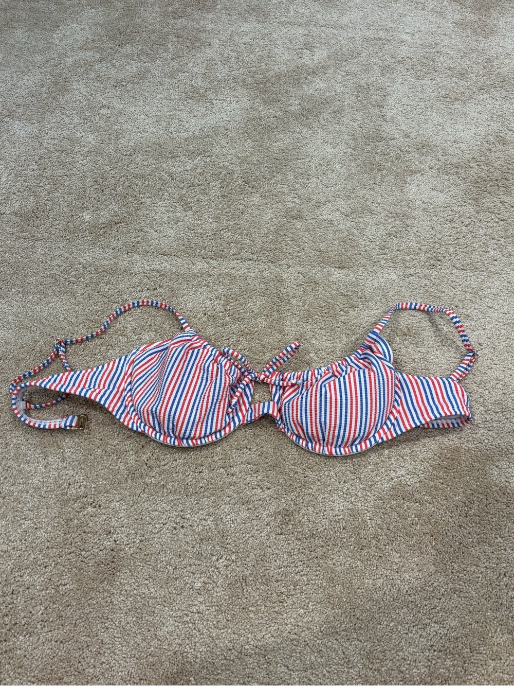 Xhilaration Red, White & Blue Striped Underwire Bikini Top